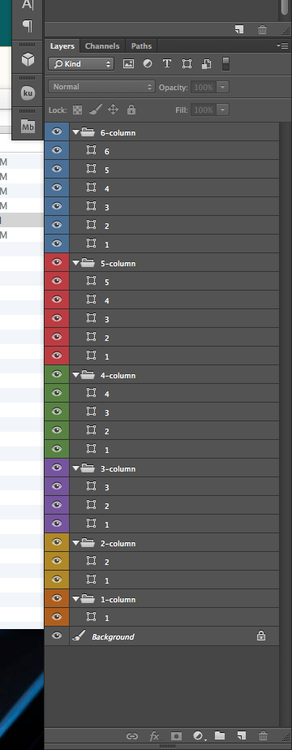 6 Layer groups in layers palette