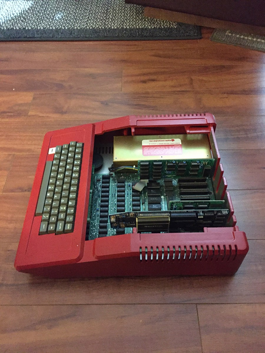 Apple II Plus with cover removed